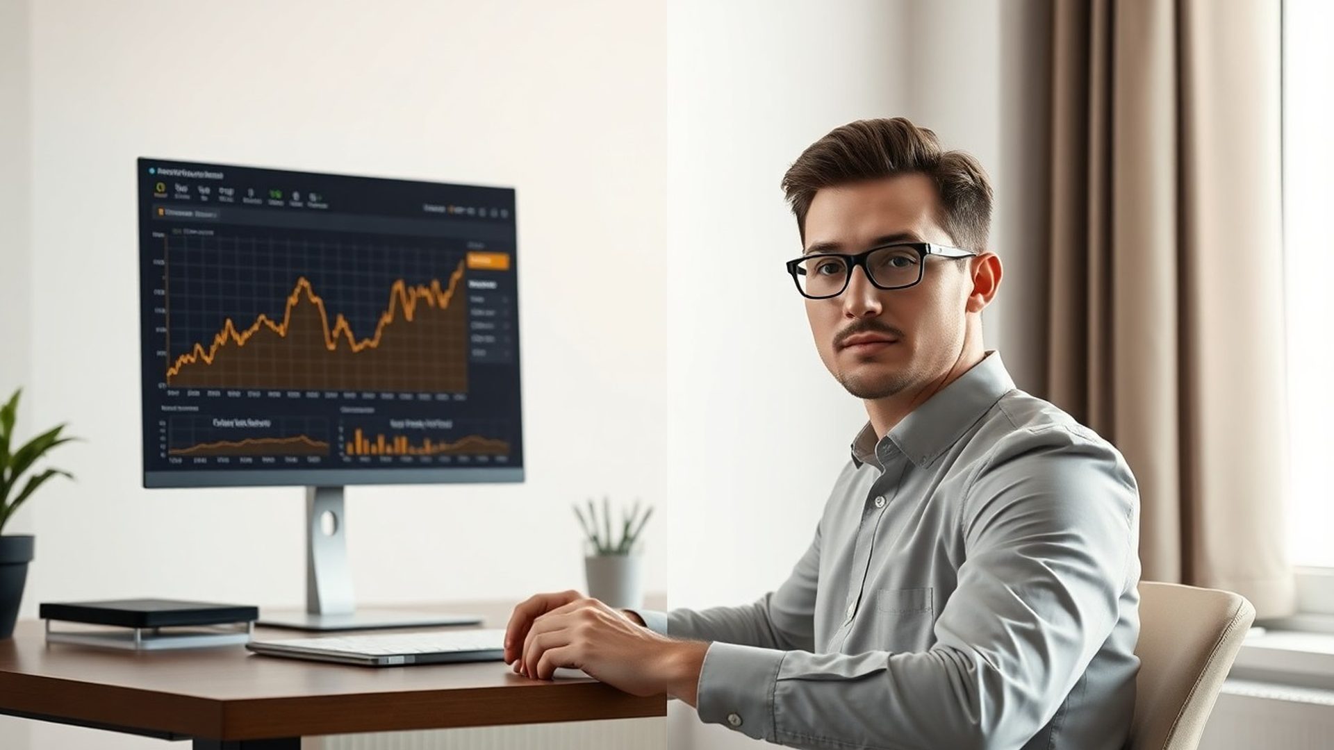 Simulátor investícií Nagy & Nagy s dashboardom v charcoal-gold palete